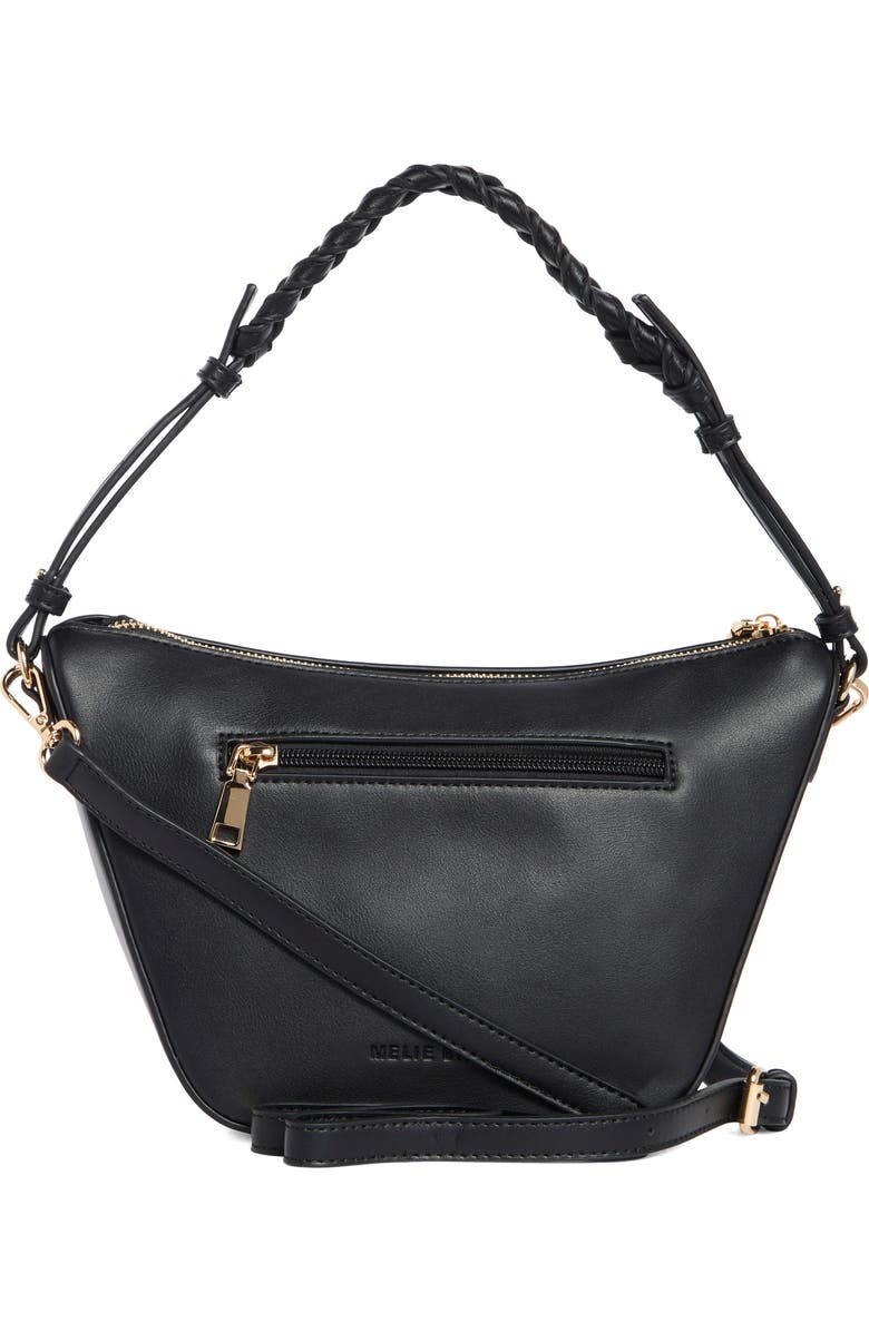 Melie Bianco Audrina Woven Handle Handbag, Alternate, color, Black