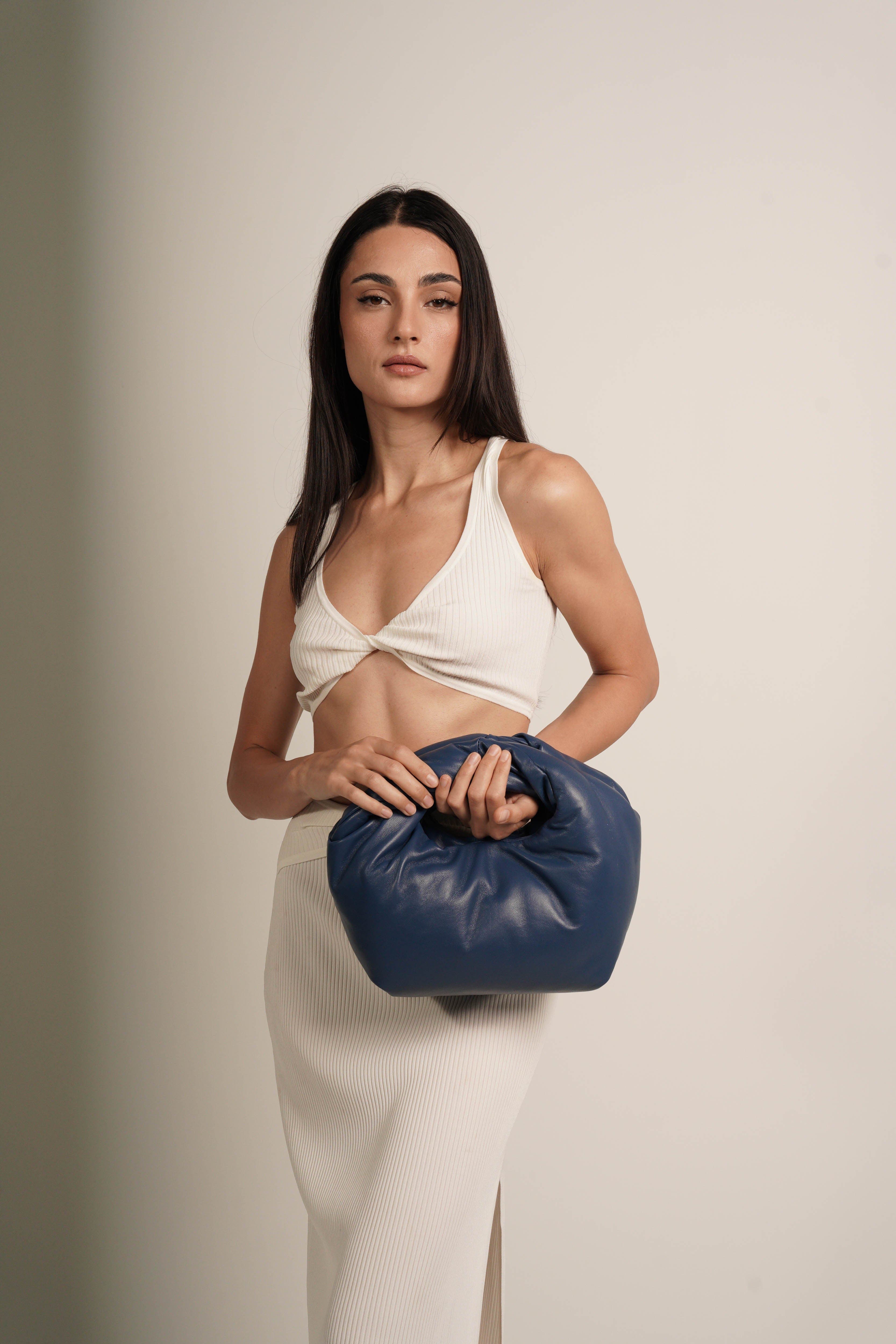 Mello Top Handle Leather Bag, Alternate, color, Royal Blue