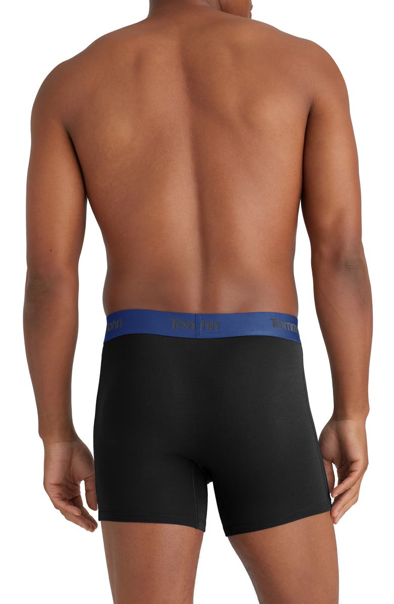 Tommy John Second Skin 4-Inch Boxer Briefs, Alternate, color, Black/Blue Quartz Wb