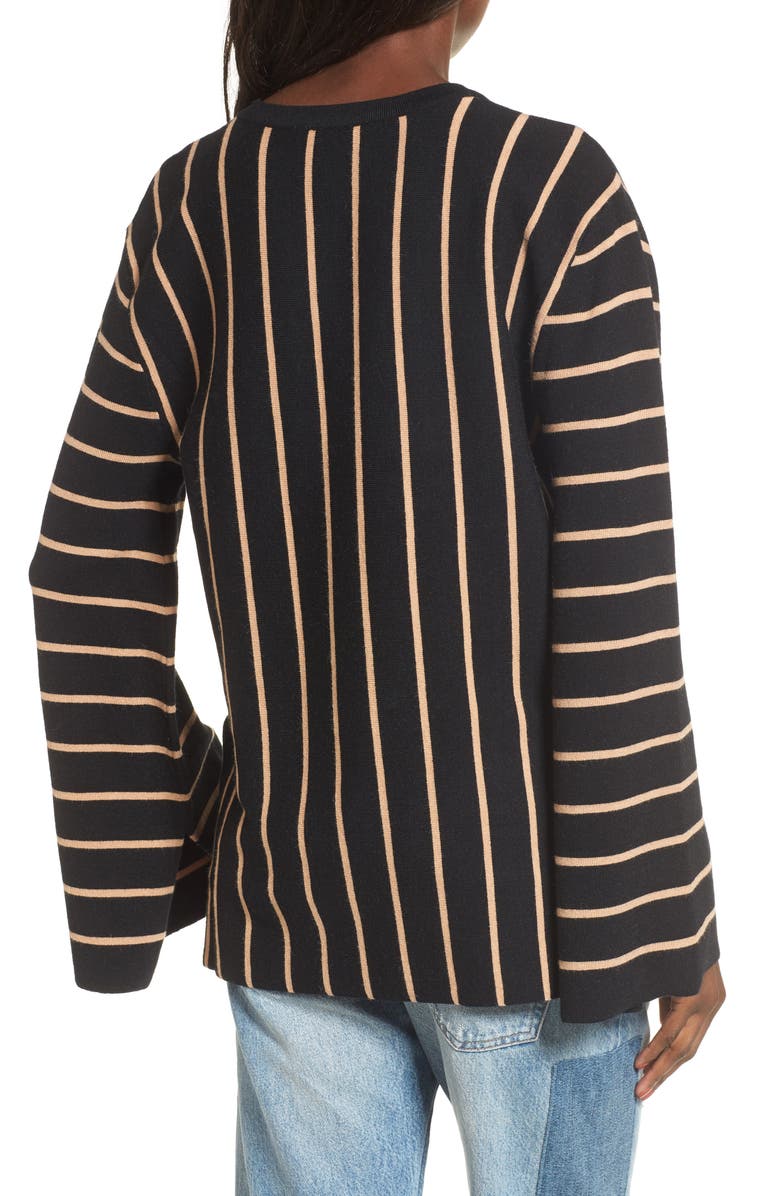 MOON RIVER Split Cuff Sweater, Alternate, color, 