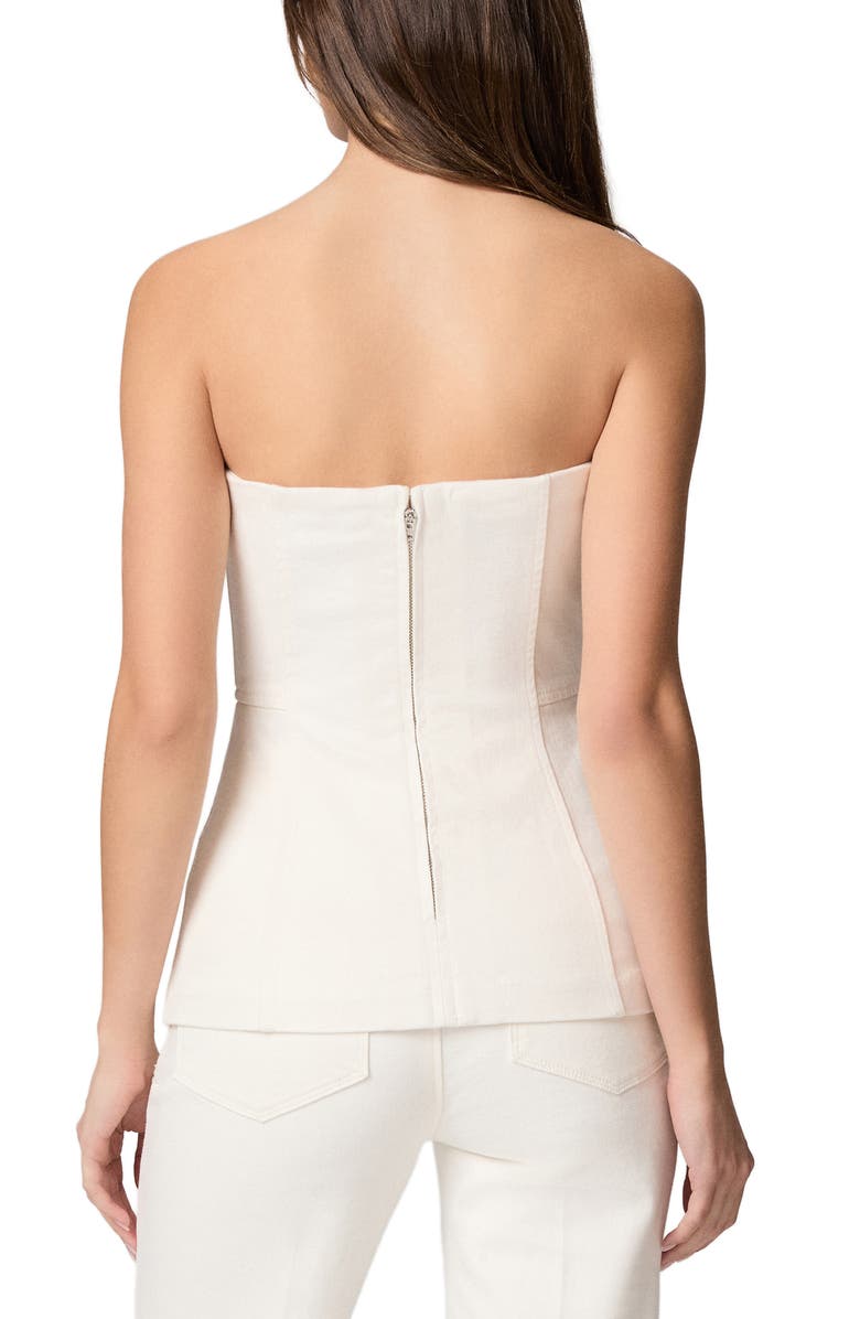 PAIGE Fiana Strapless Denim Top, Alternate, color, Tonal Ecru