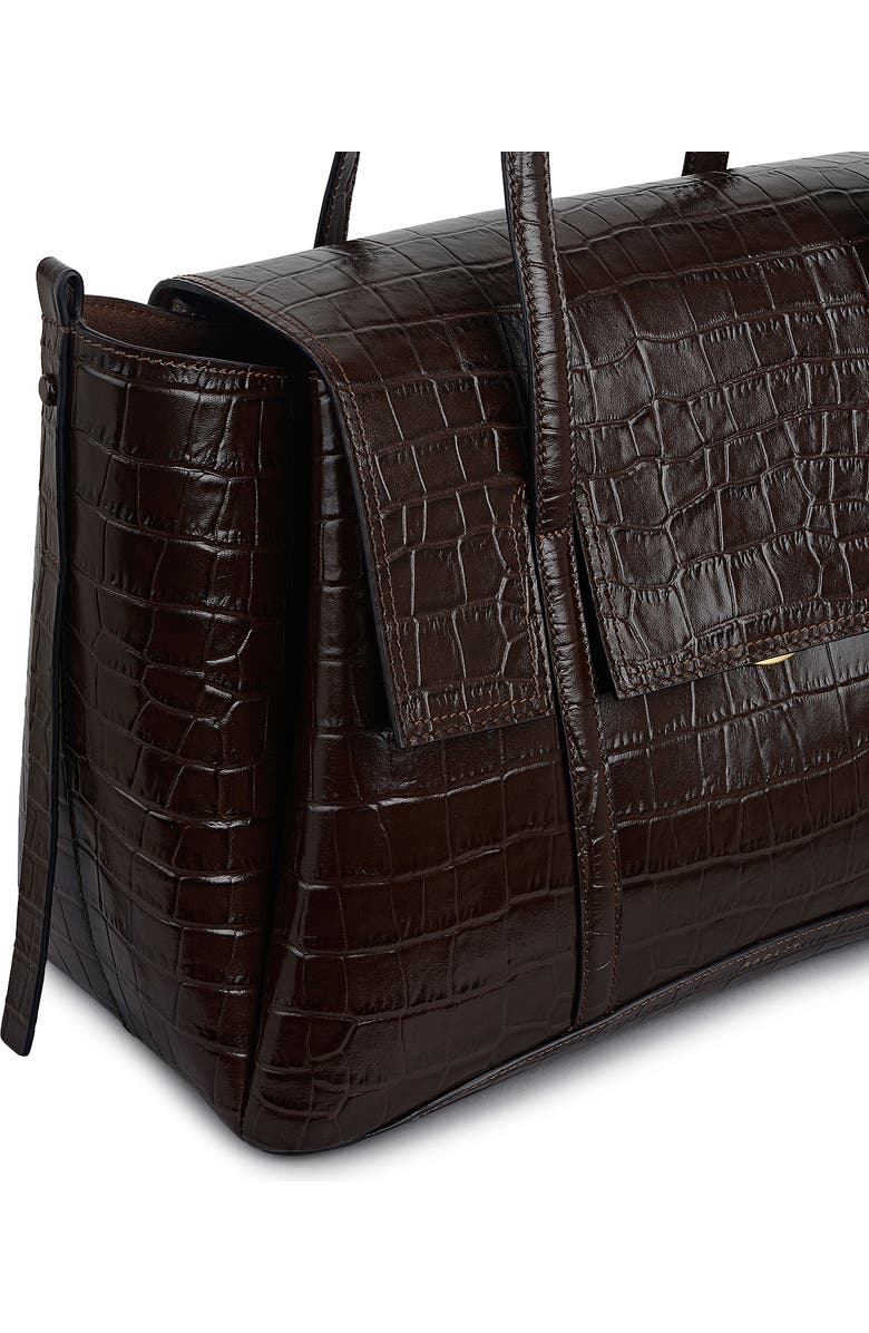 Radley The Chancery - Faux Croc Large Flapover Shoulder Bag, Alternate, color, Walnut