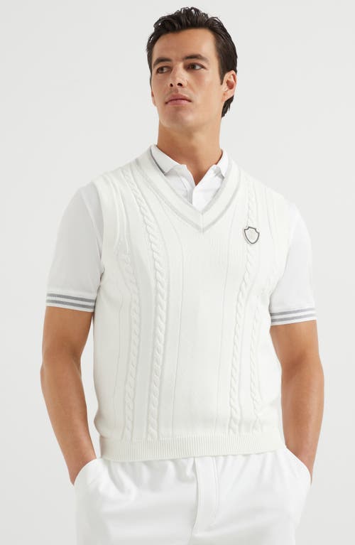 Brunello Cucinelli Cable Knit Sweater Vest In Panama