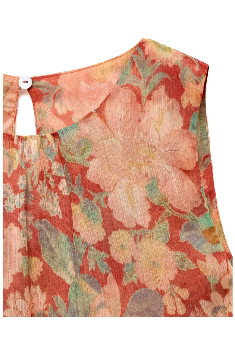 Floral Print Sleeveless Top, Alternate, color, MAROON