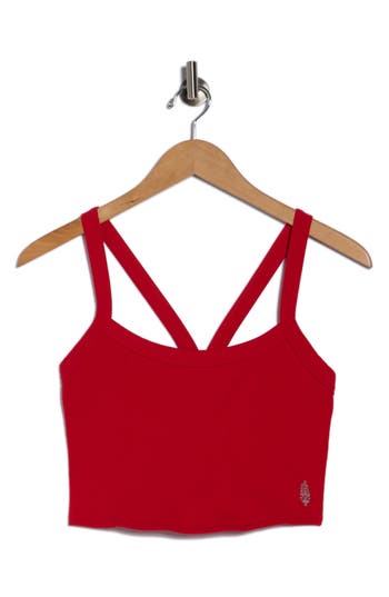 Free People Fp Movement All Clear Rib Crop Camisole In Red
