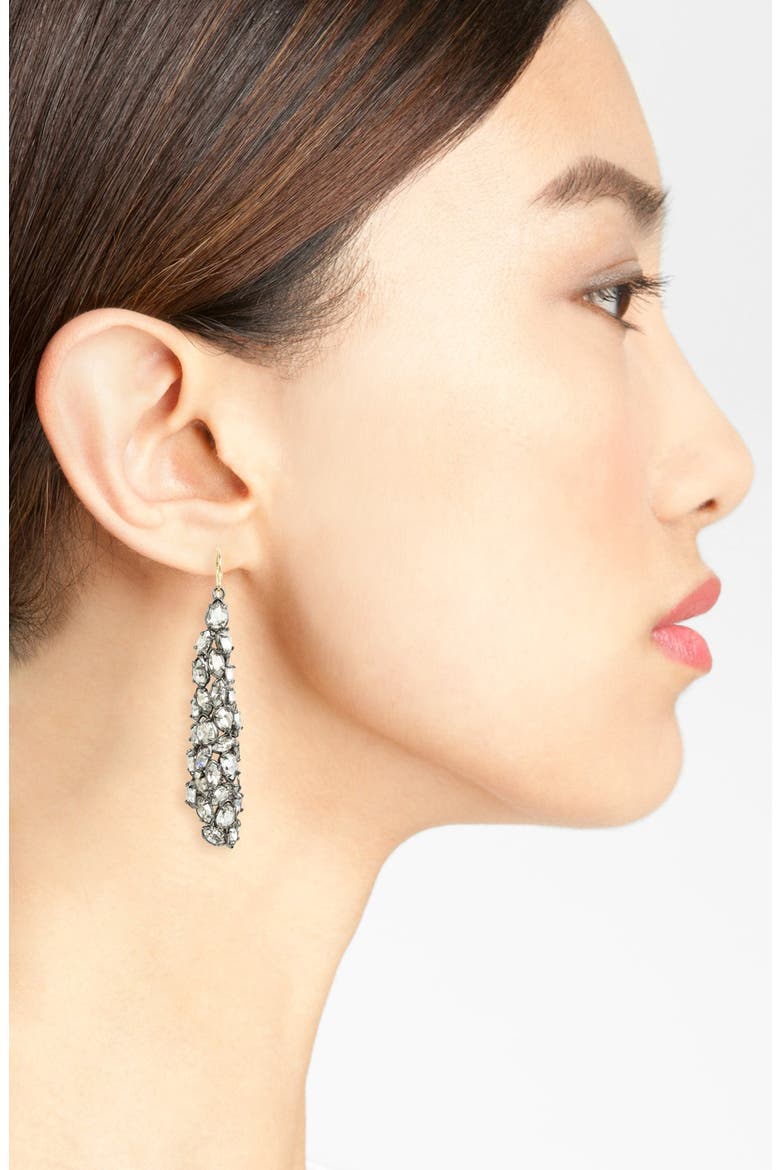 'Miss Havisham' Drop Earrings, Alternate, color, GUNMETAL/ MOONLIGHT