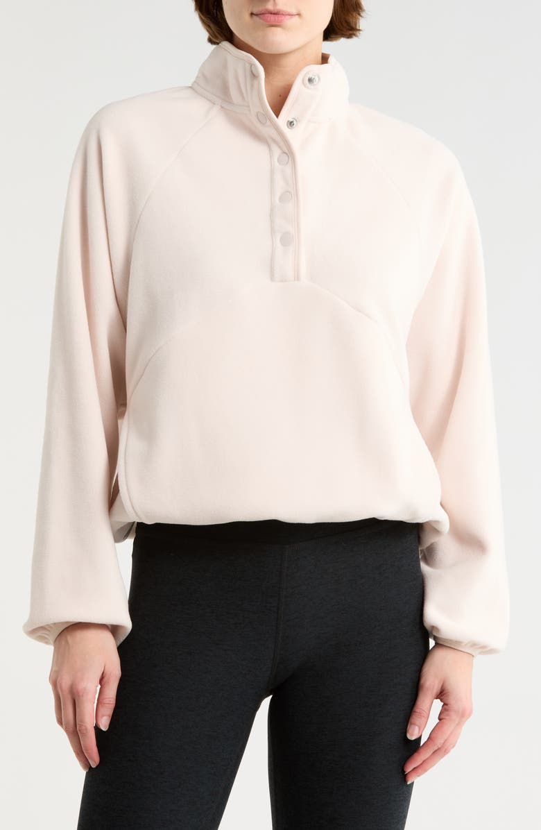 Beyond Yoga Tranquility Fleece Pullover, Main, color, Lunar Rock