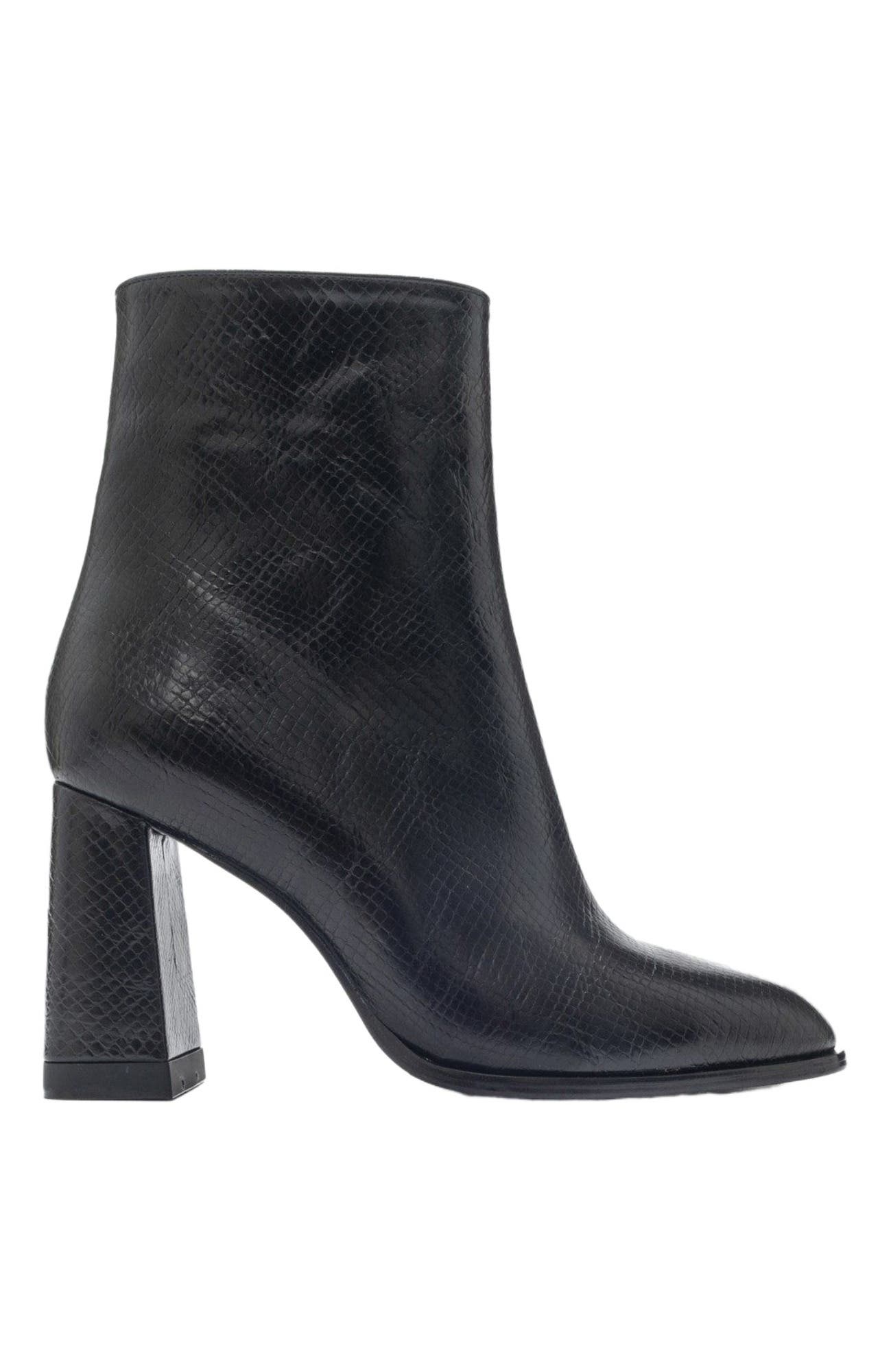 Prologue Shoes Jewel High Heel Boot, Alternate, color, Black Print Faux Leather