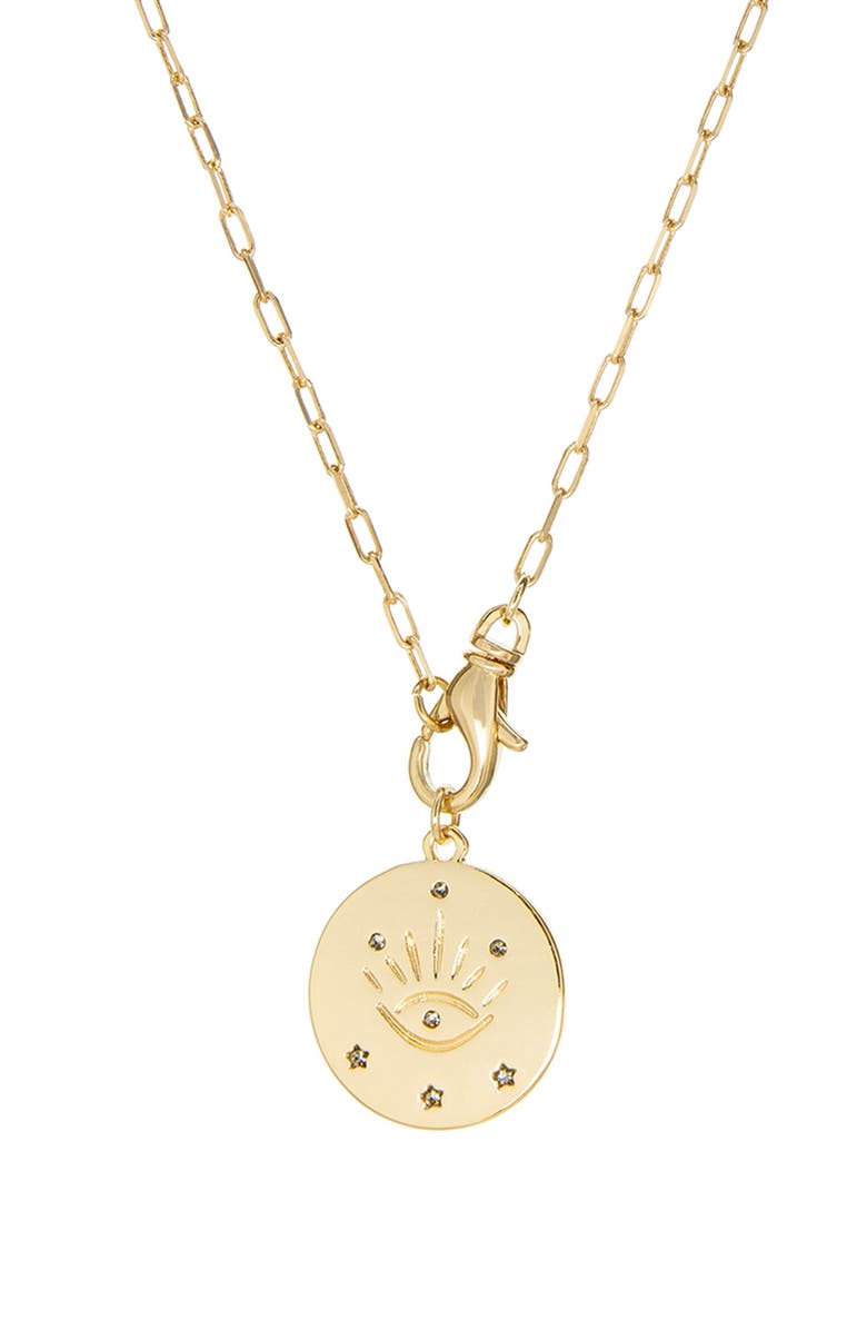 MARLYN SCHIFF Evil Eye Pendant Necklace, Main, color, 