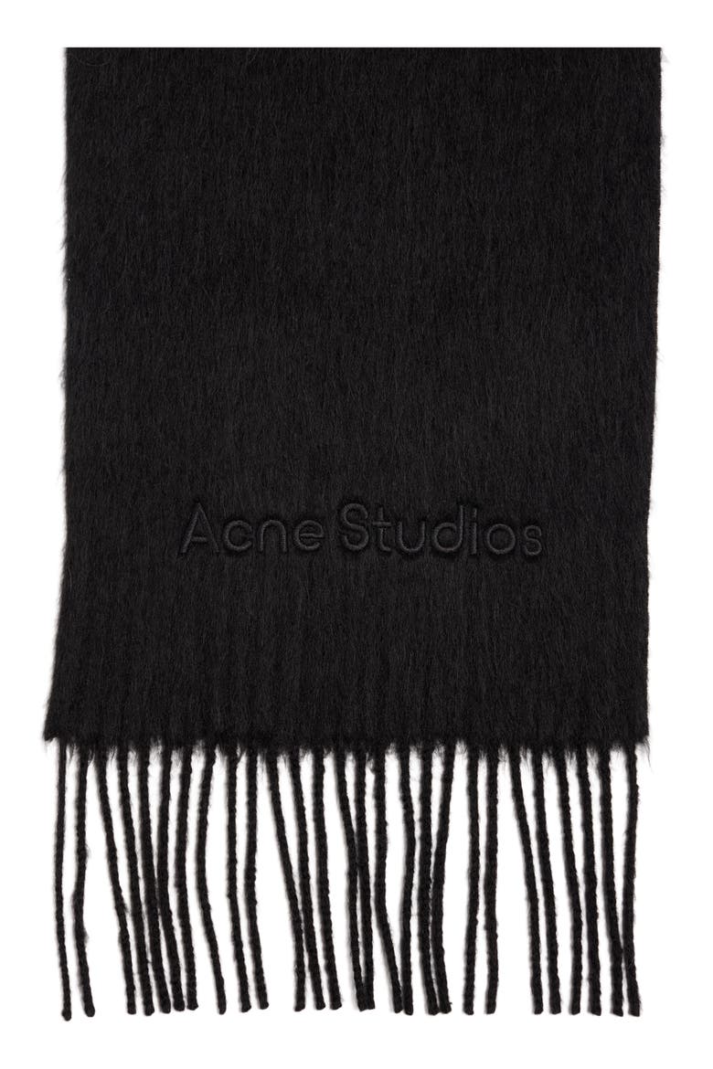 Vinnie Alpaca & Wool Scarf, Alternate, color, BLACK