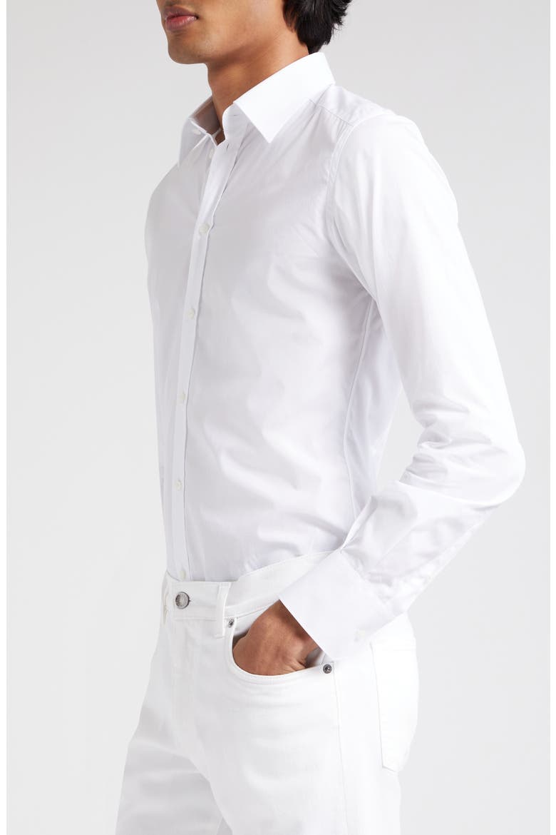 Cotton Poplin Button-Up Shirt, Alternate, color, WHITE