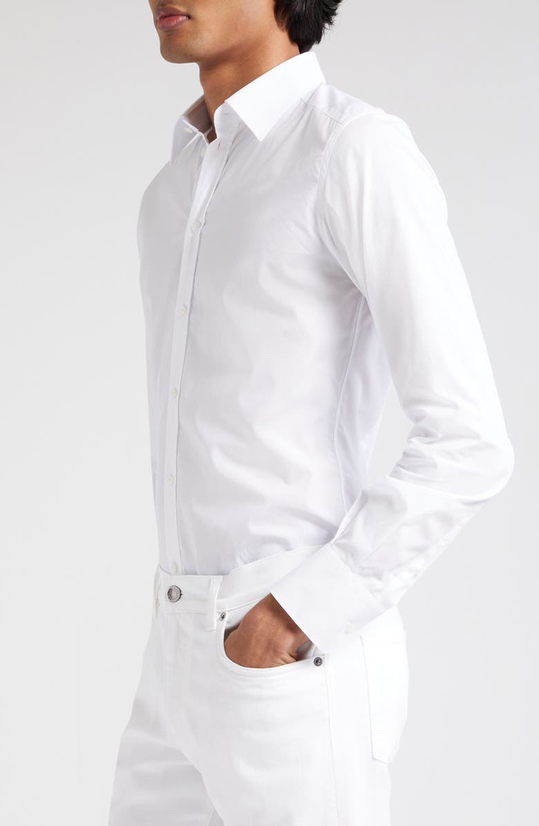Dolce&Gabbana Cotton Poplin Button-Up Shirt, Alternate, color, White