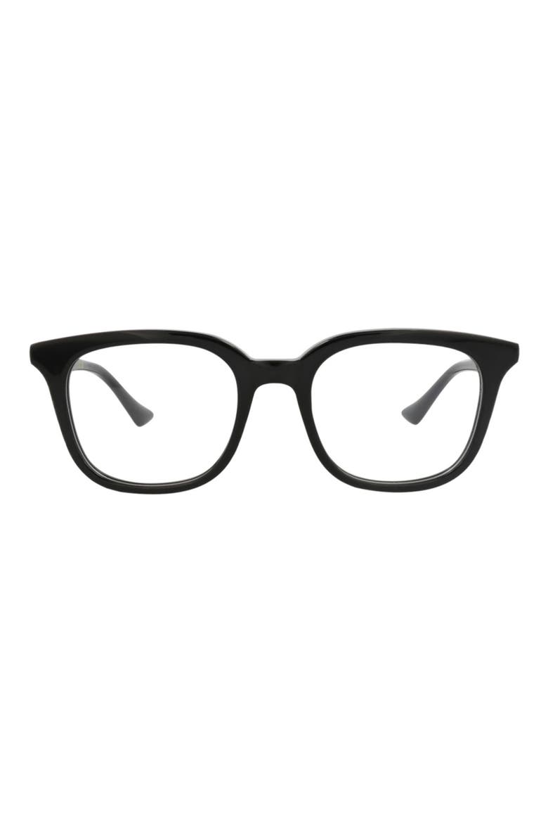 52mm Round Optical Glasses, Main, color, BLACK BLACK TRANSPARENT