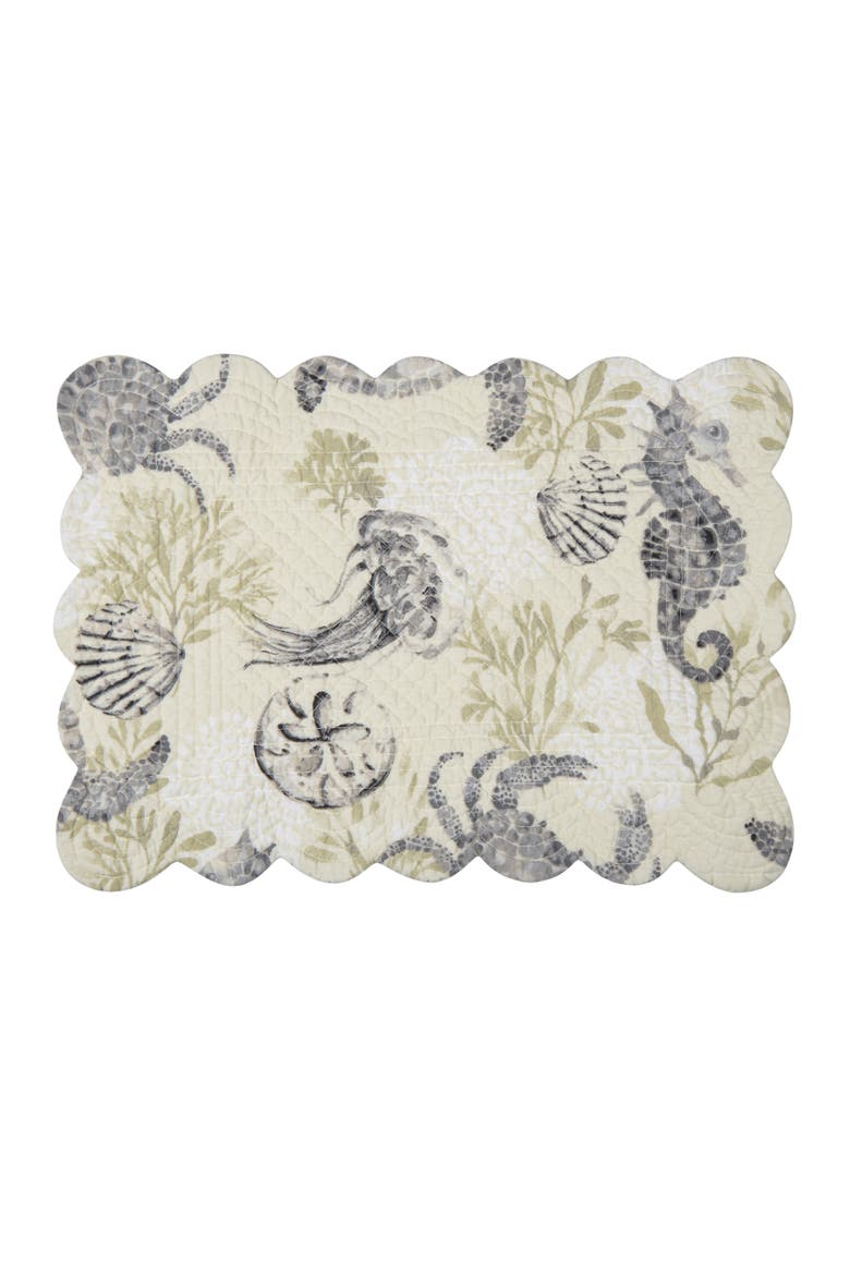 Cannon Beach Placemats, Set of 6, Alternate, color, Green