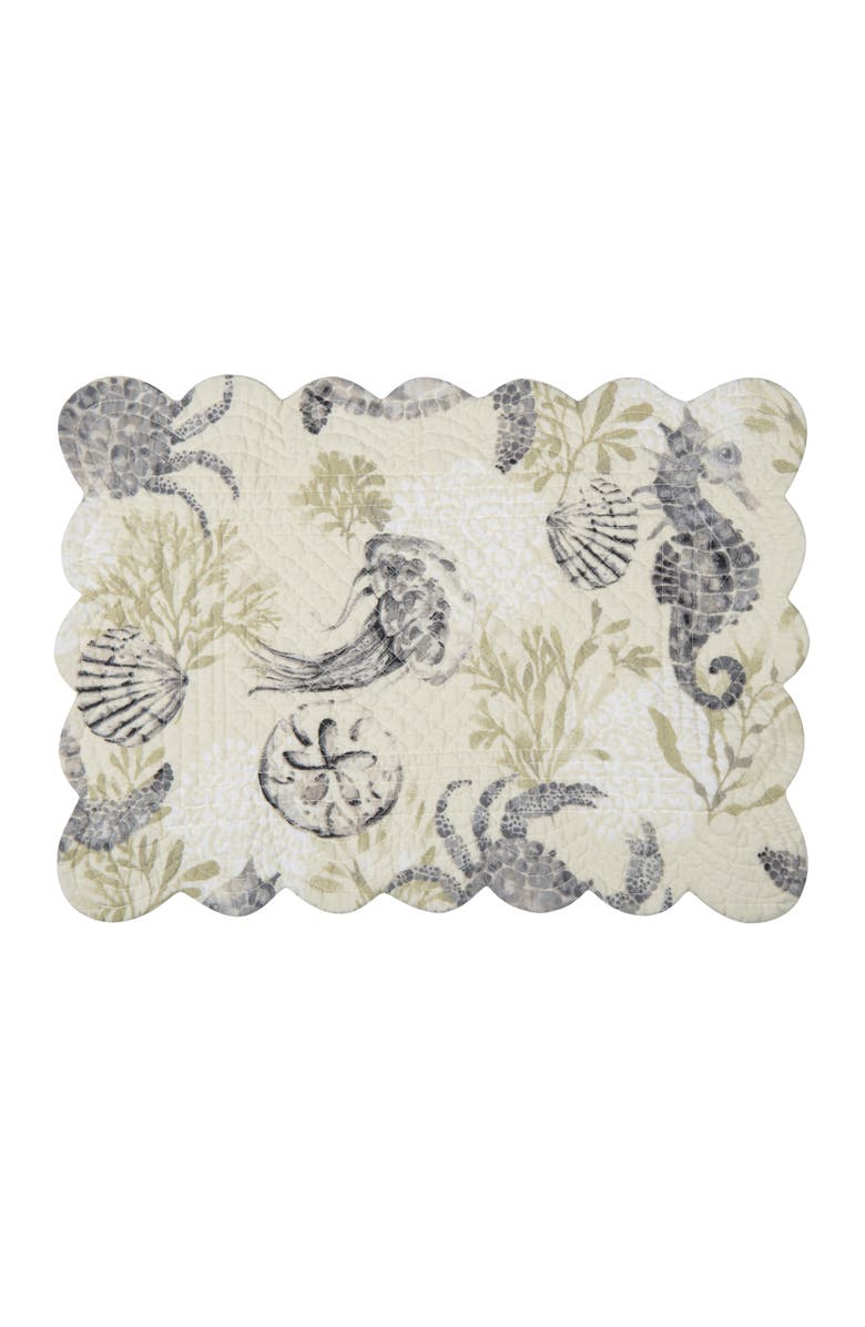 C&F Home Cannon Beach Placemats, Set of 6, Alternate, color, Green