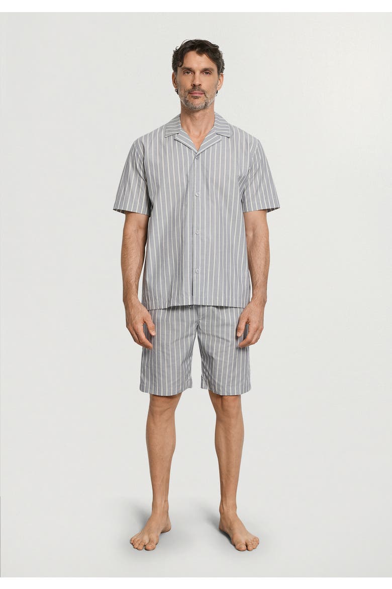 Night And Day Cotton Button Front Collared Shirt, Alternate, color, Denim Stripe