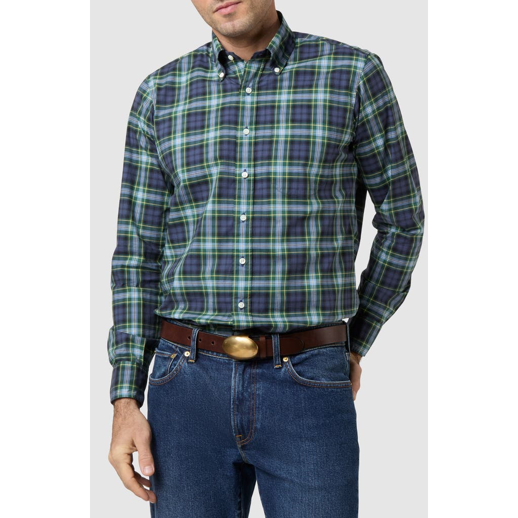 Sid Mashburn Slim Fit Button-Down Shirt in Navy/Blue/Yellow Tartan  product