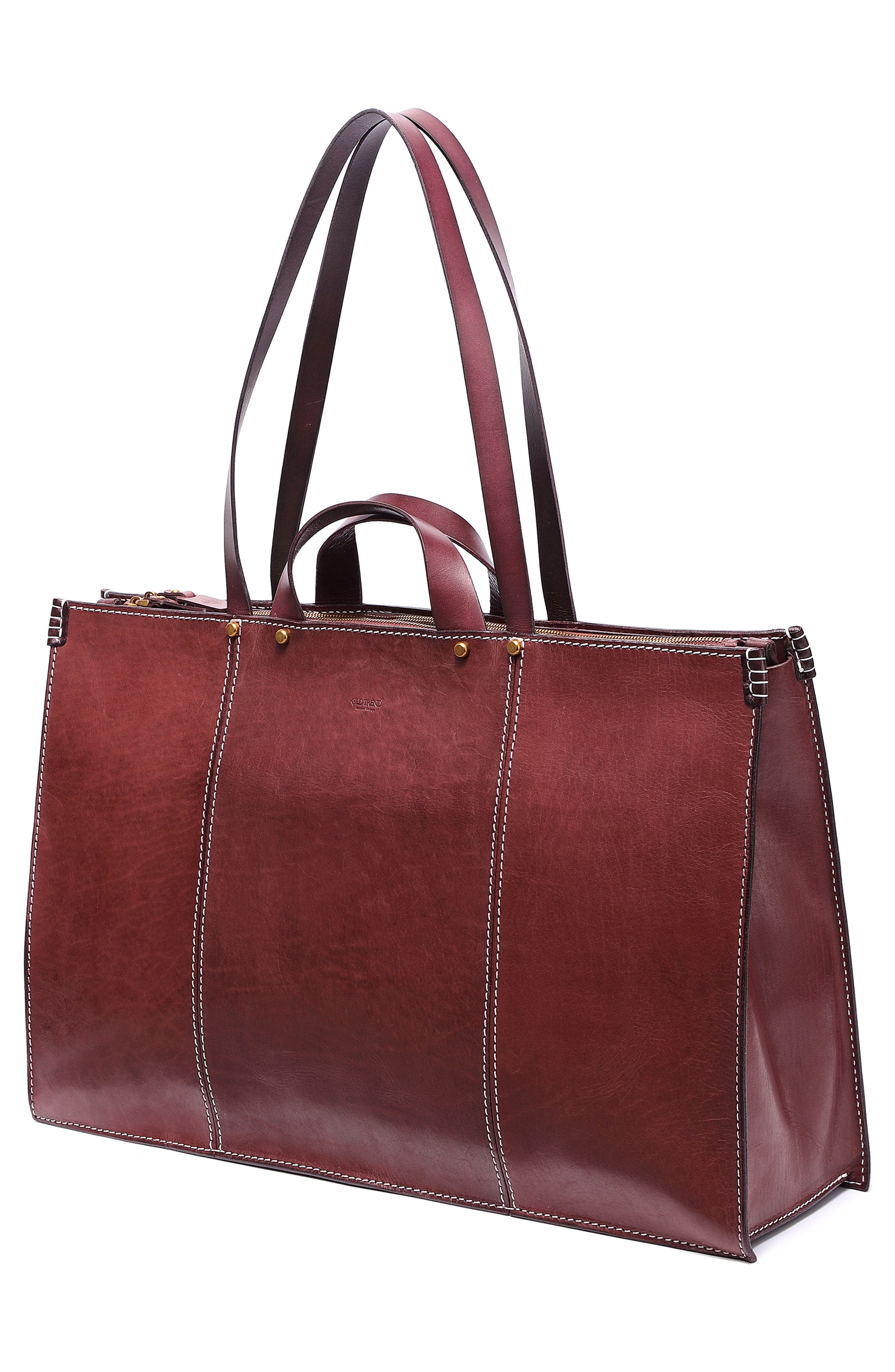 Sandstorm Leather Tote Bag, Alternate, color, BROWN