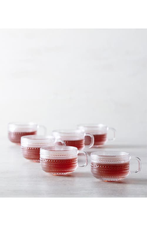 Fortessa Jupiter Set Of 6 Tea/cappuccino Cups In Clear