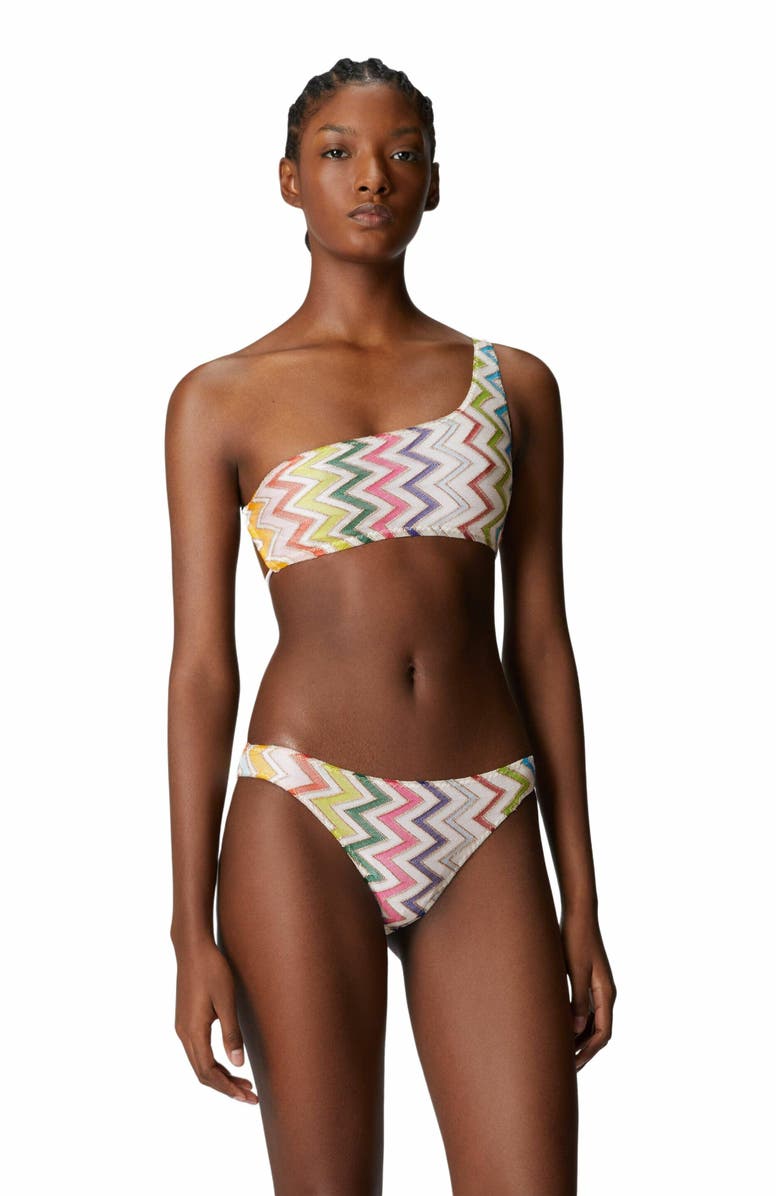 Missoni One-shoulder Bikini With Double Ties, Main, color, Multicoloured