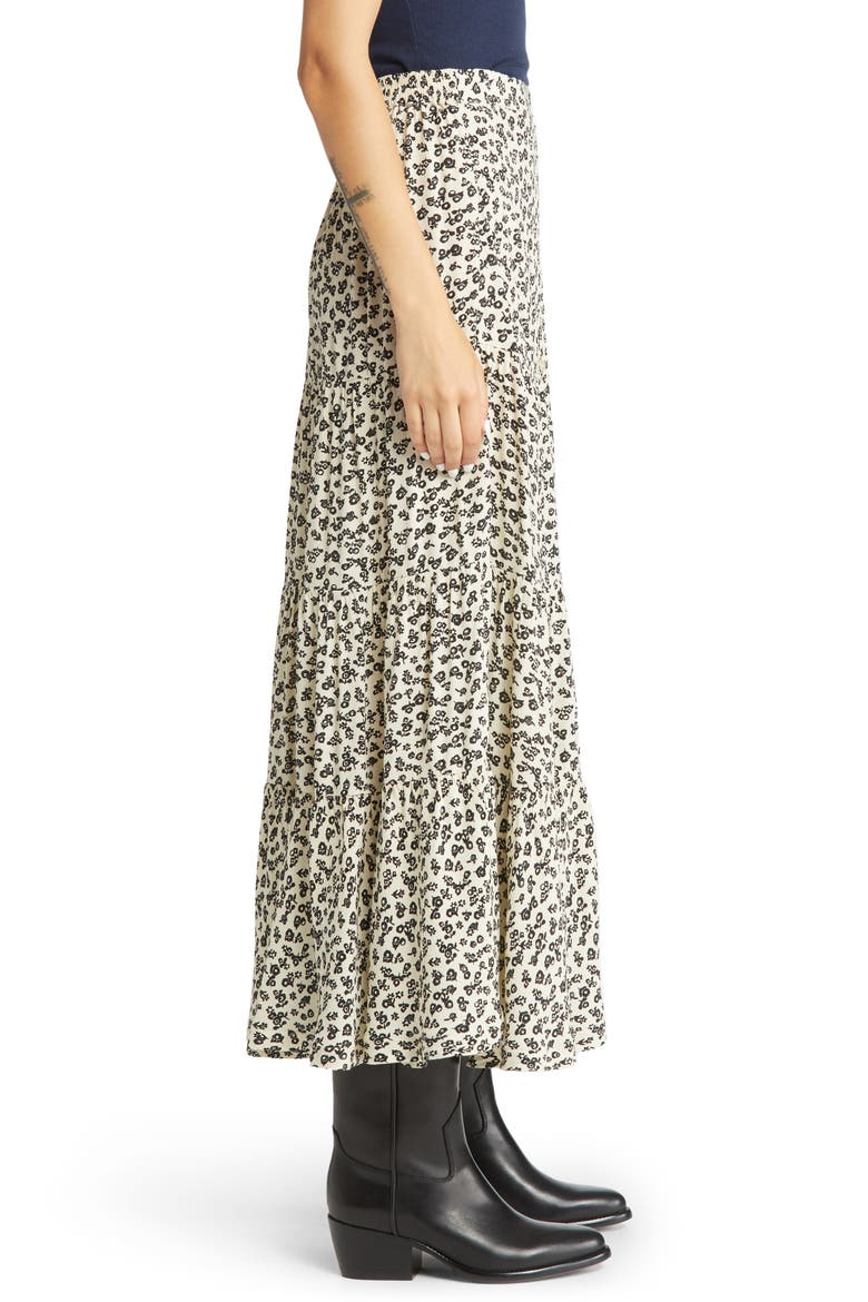 Tiered Button Front Midi Skirt, Alternate, color, 0591-COMBO L
