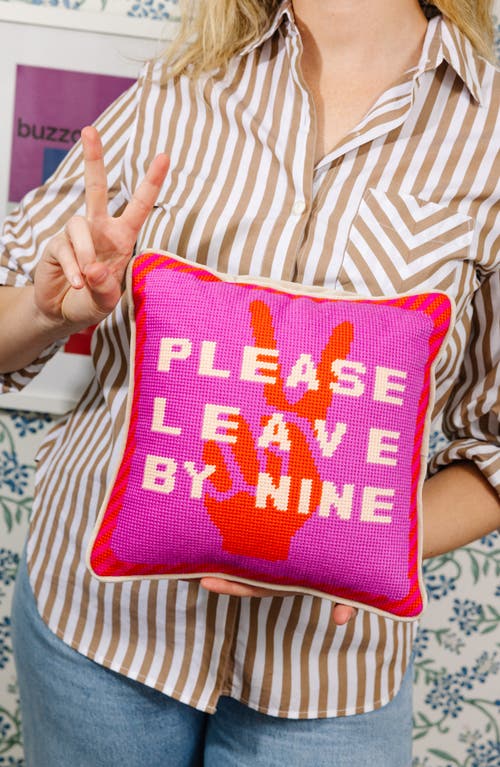 Furbish Leave By Nine Needlepoint Pillow In Multi