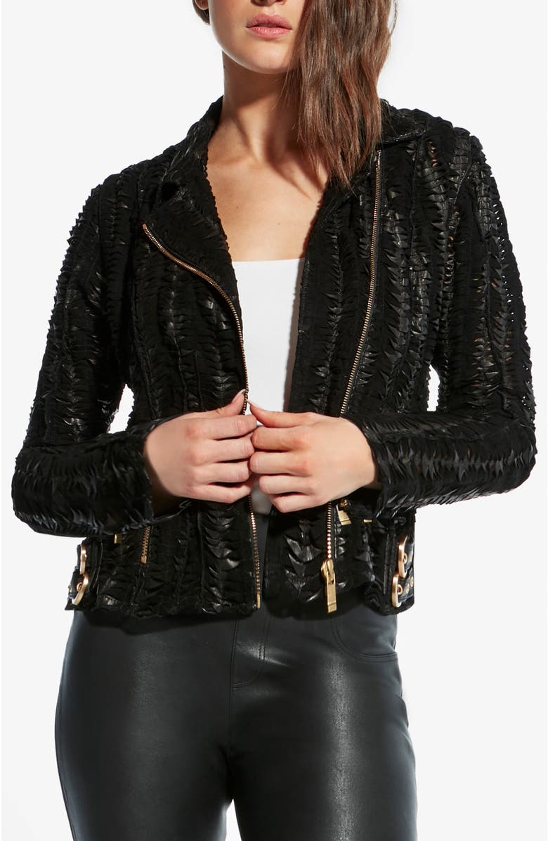 AS by DF Safe & Sound Leather Jacket, Main, color, 