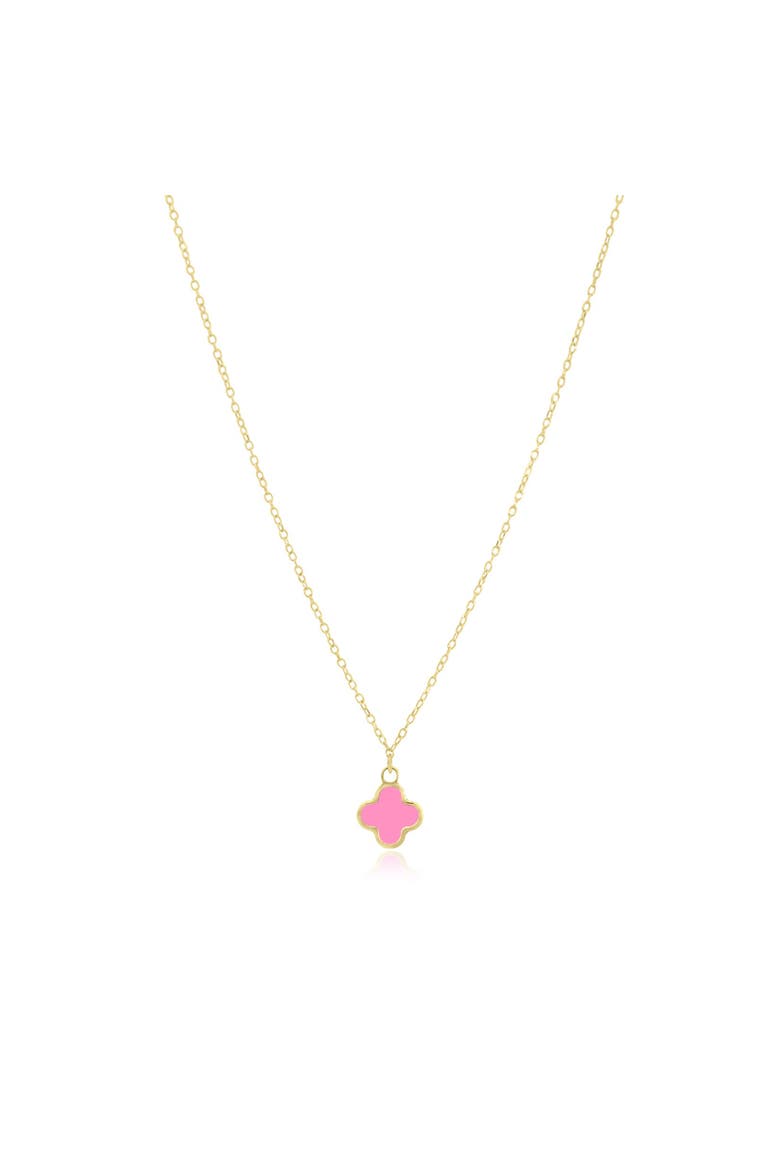 Mini Bubblegum Pink Single Clover Necklace, Main, color, Bubblegum Pink