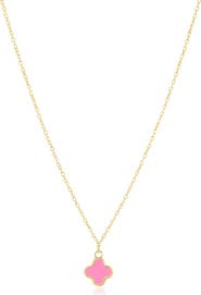 The Lovery Fine Jewelry Mini Bubblegum Pink Single Clover Necklace
