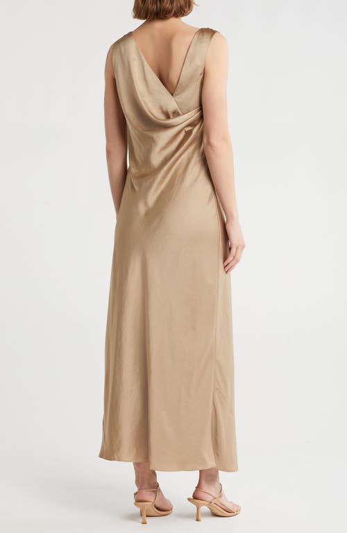 Theory Sleeveless Cowl Back Maxi Slipdress In Neutral