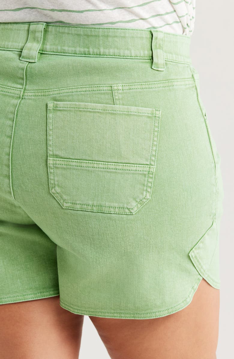 Wit & Wisdom Skyrise High Waist Dolphin Hem Denim Shorts, Alternate, color,