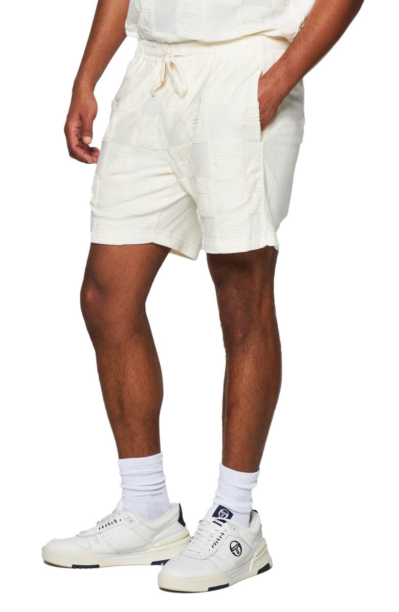 Sergio Tacchini Anzio Monogram Logo Jacquard Terry Cloth Shorts, Alternate, color,