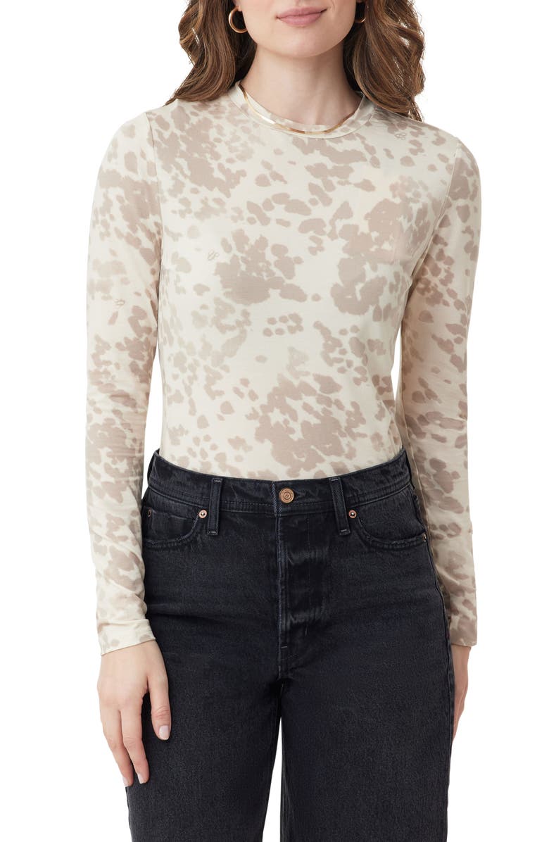 Scotch & Soda Print Long Sleeve T-Shirt, Main, color, Whitecap Gray Cow Print