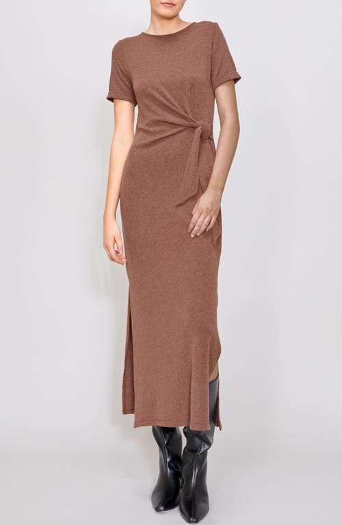 MELLODAY Knot Accent Knit Maxi Dress in Brown 