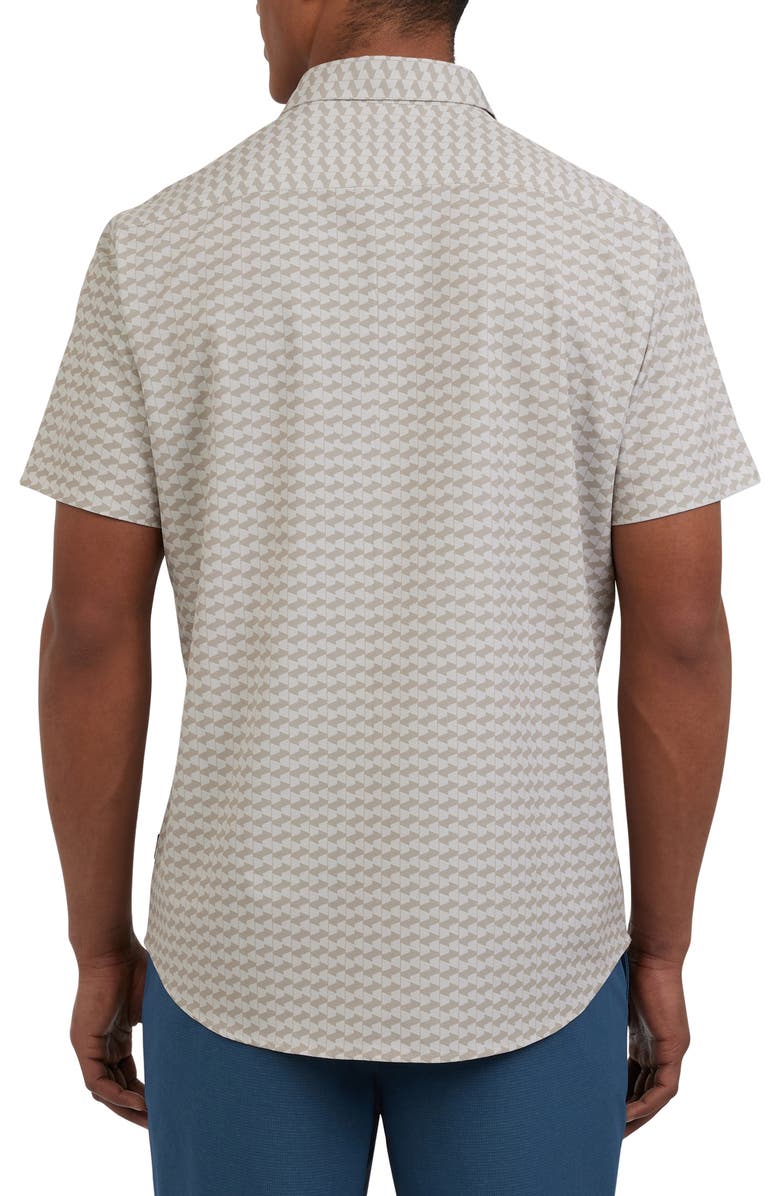 DKNY SPORTSWEAR Jameson Short Sleeve Button-Up Shirt, Alternate, color, Caf