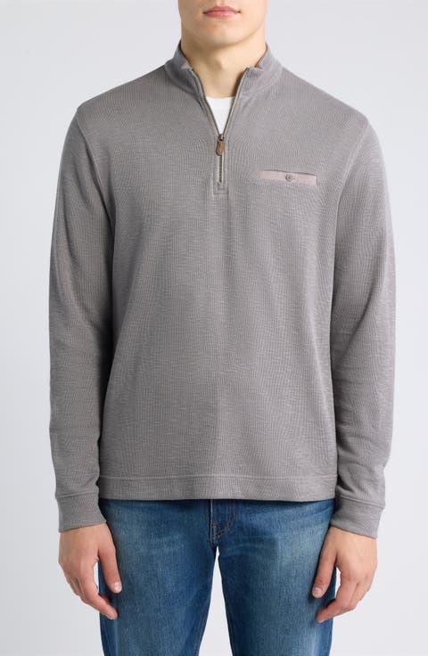 Flame Stitch Quarter Zip Pullover
