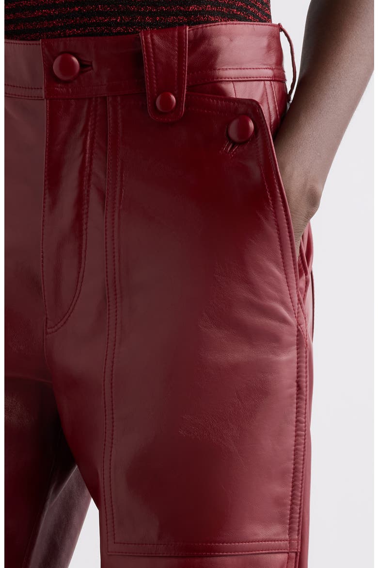 Valka Leather Pants, Alternate, color, DEEP RED
