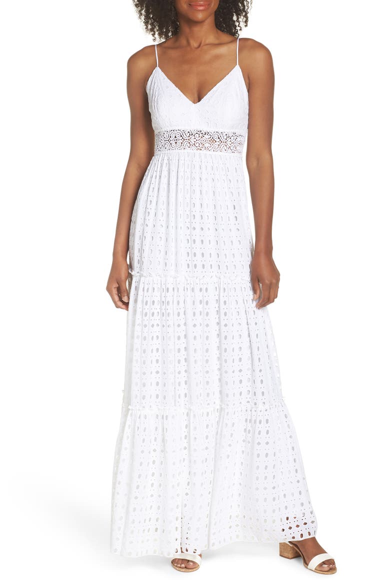 Melody Maxi Dress, Main, color, RESORT WHITE EYELET