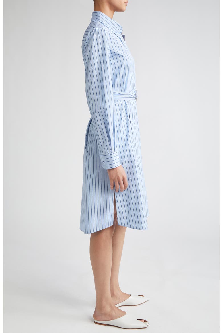 Stripe Long Sleeve Cotton Poplin Shirtdress, Alternate, color, SKY-MEDIUM BLUE