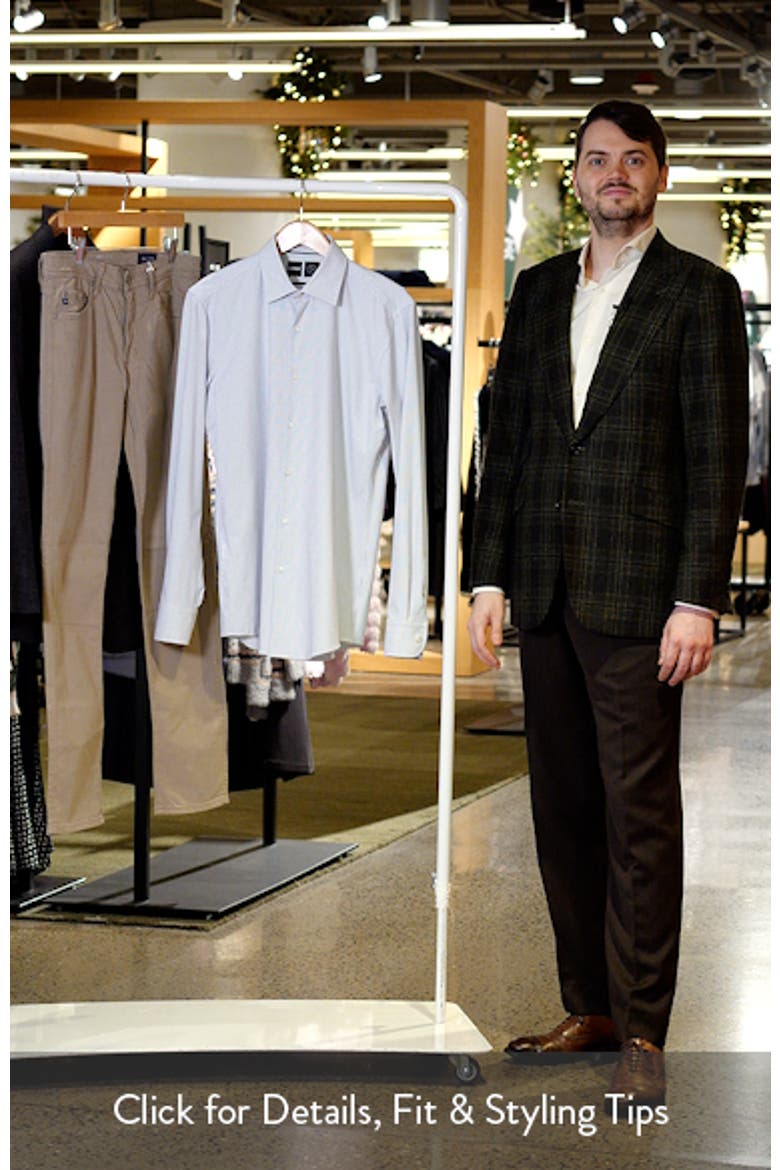 Hank Slim Fit Microcheck Stretch Dress Shirt video