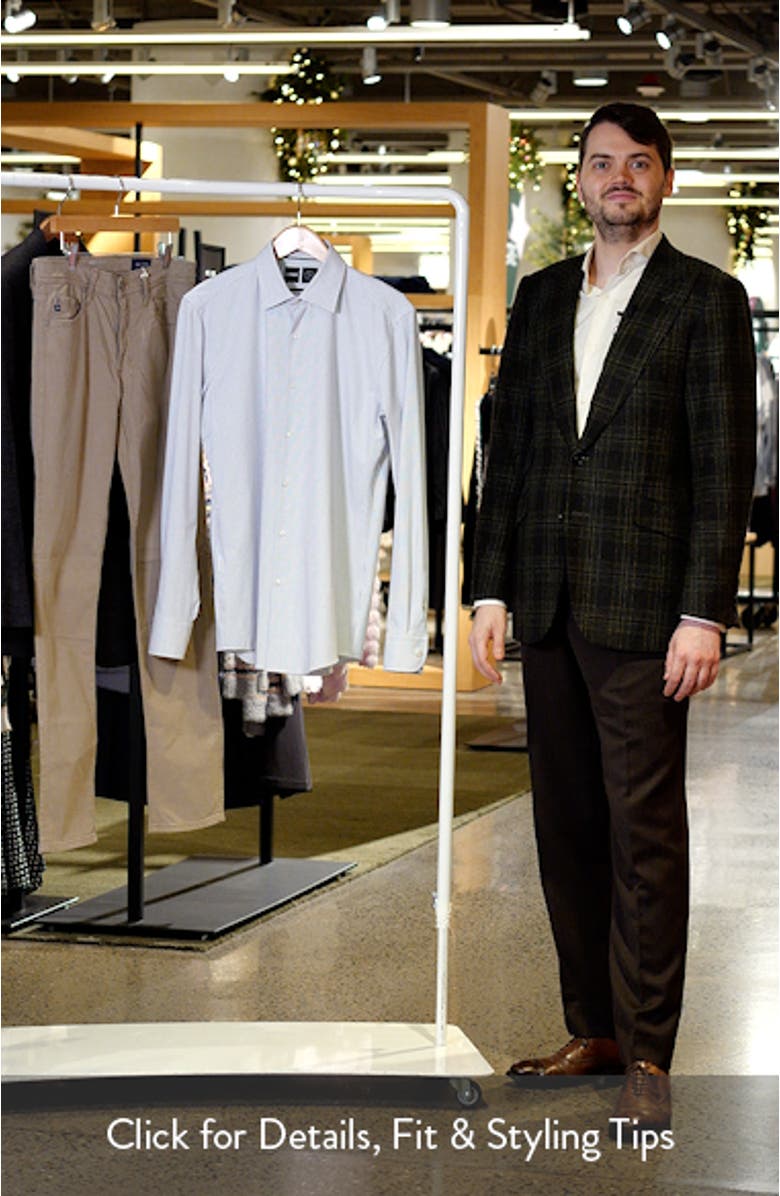 Hank Slim Fit Microcheck Stretch Dress Shirt, sales video thumbnail