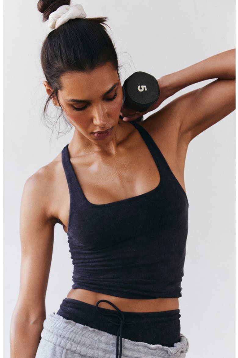 FP Movement Go To Smooth Square Neck Camisole, Alternate, color, WASHED BLACK