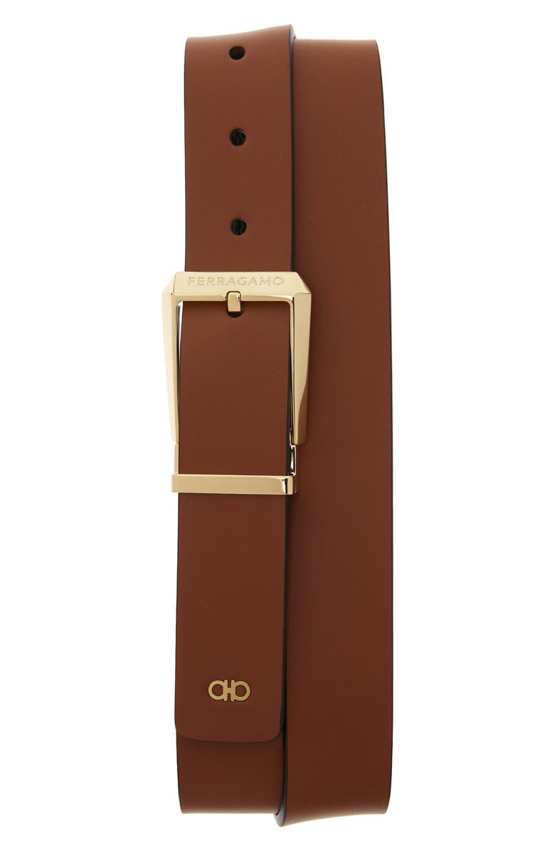 FERRAGAMO Reversible Leather Belt, Main, color,