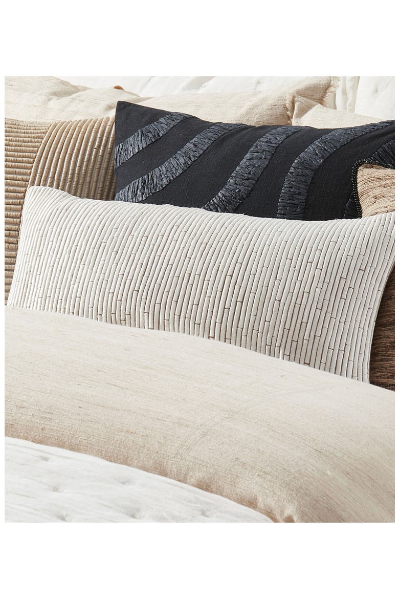 Embroidered Cotton & Linen Accent Pillow, Alternate, color, LINEN / WHITE