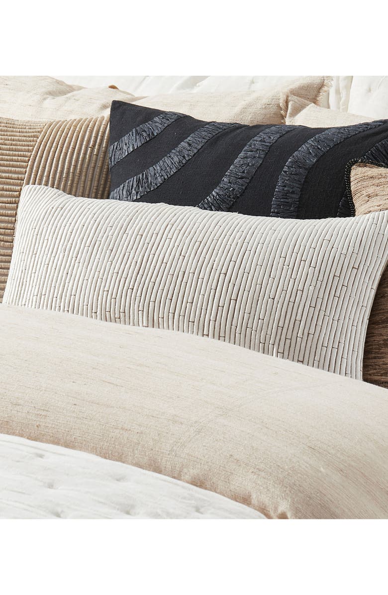 DONNA KARAN Embroidered Cotton & Linen Accent Pillow, Alternate, color, 