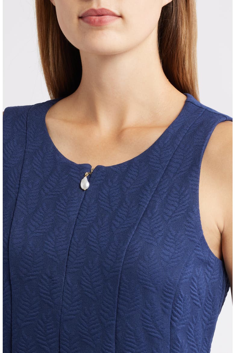 Darcy Jacquard Sleeveless Fit & Flare Dress, Alternate, color, COASTLINE