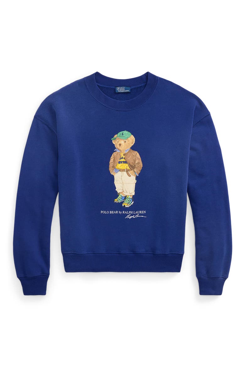 Polo Bear Graphic Sweatshirt, Alternate, color, BLUE YACHT