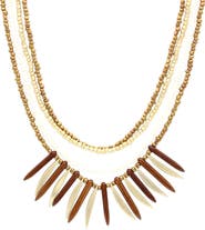 OLIVIA WELLES Janet Beaded Bib Layered Necklace