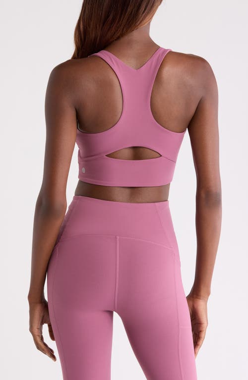 Zella Studio Luxe V-neck Racerback Sports Bra In Pink