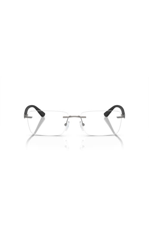 Armani Exchange 56mm Rectangle Optical Glasses In White